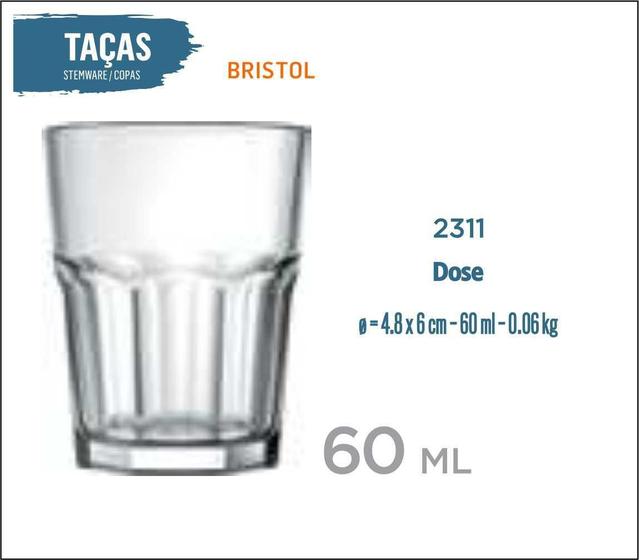 Imagem de 12 Copos Bristol 60Ml - Licor - Cachaça - Tequila