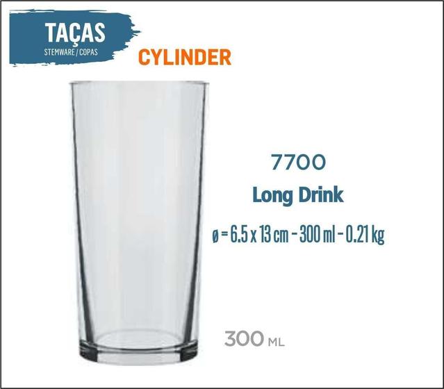 Imagem de 12 Copos Cylinder 300Ml - Long Drink