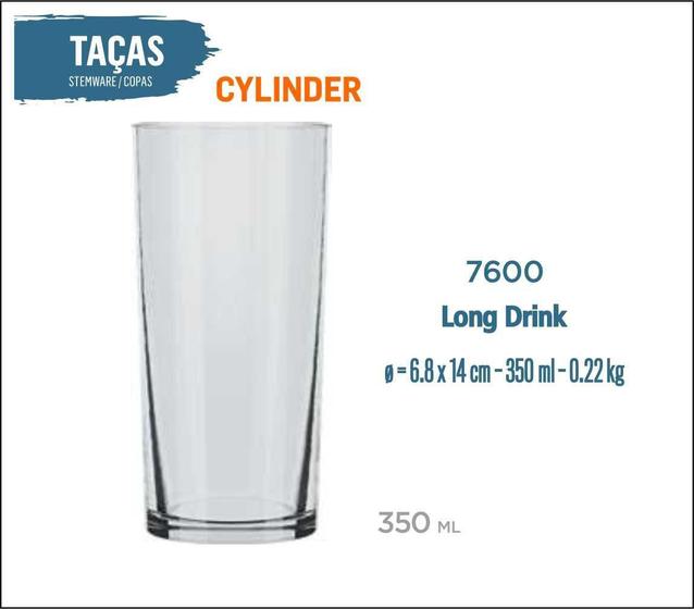 Imagem de 12 Copos Cylinder 320Ml - Tubo Long Drink