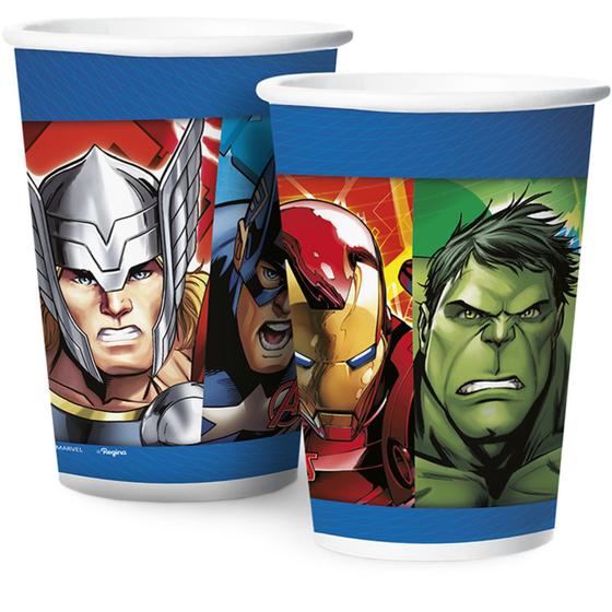 Imagem de 12 Copos Vingadores Festa De Aniversário 180 ML