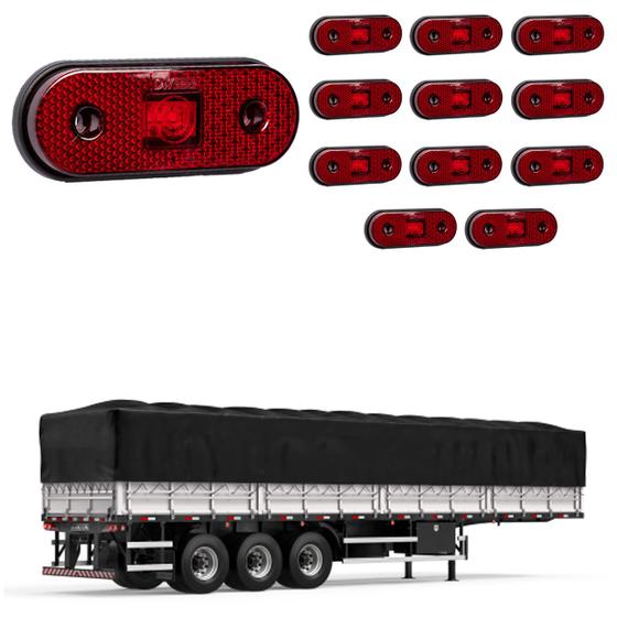 Imagem de 12 Lanterna Lateral Carreta LED Rubi Saída Fios