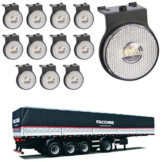 Imagem de 12 Lanterna Lateral Facchini LED Cristal 65mm C Sup. e Conec