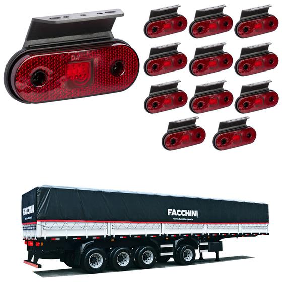 Imagem de 12 Lanterna Lateral Facchini LED Rubi C/ Supt. - Fio