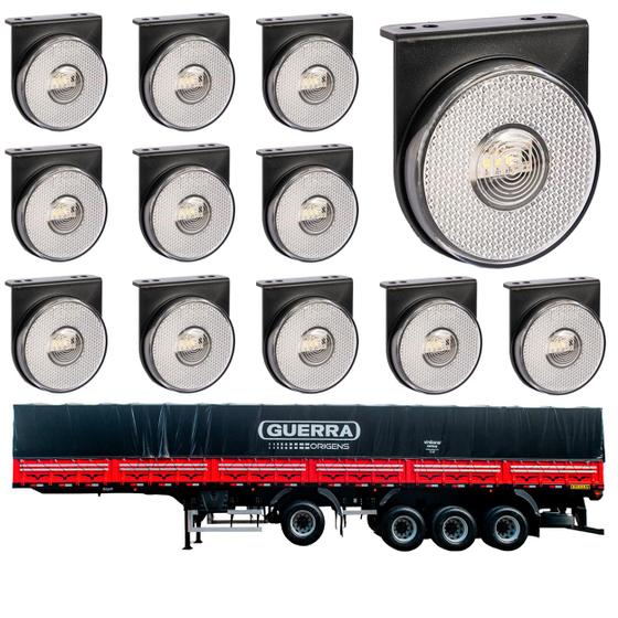 Imagem de 12 Lanterna Lateral Guerra LED Cristal 85mm c/ Sup. - Conect
