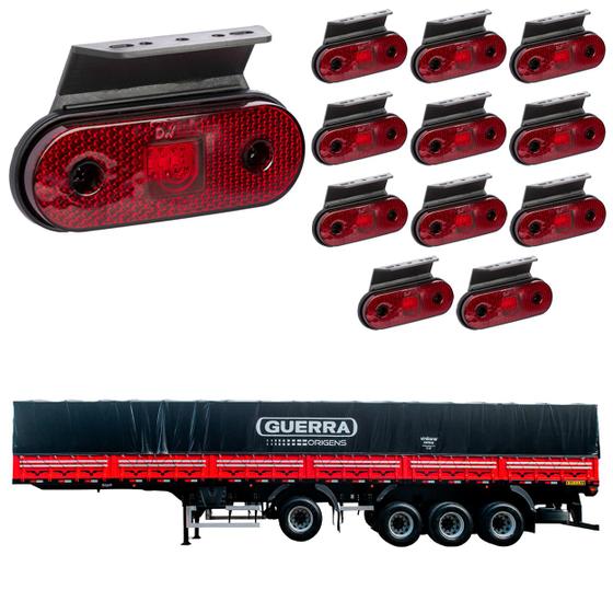 Imagem de 12 Lanterna Lateral Guerra LED Rubi c/ Suporte - Fio