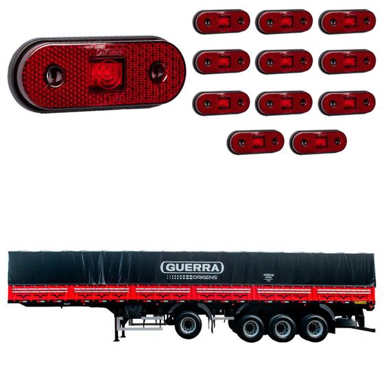 Imagem de 12 Lanterna Lateral Guerra LED Rubi Saída Fios