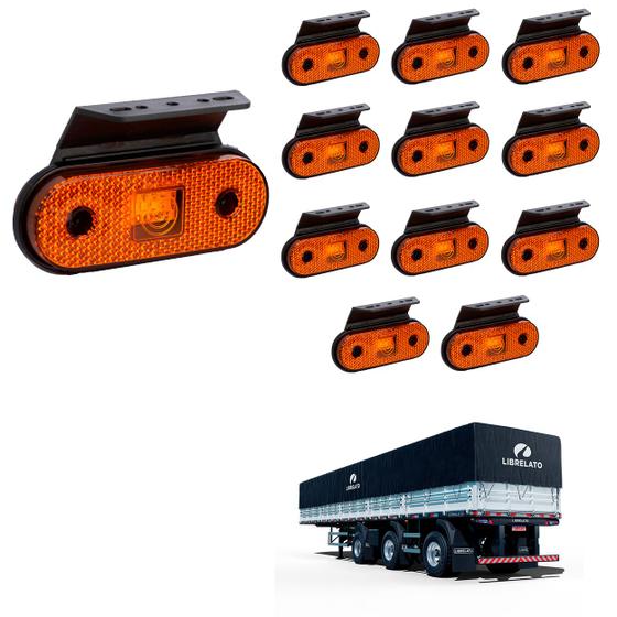 Imagem de 12 Lanterna Lateral Librelato LED Âmbar c/ Supt - Fio