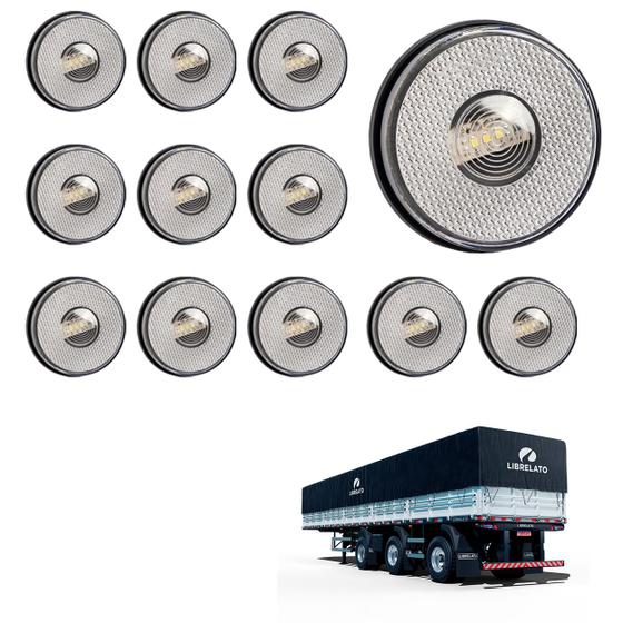 Imagem de 12 Lanterna Lateral Librelato LED Cristal 85mm Saída Conect.