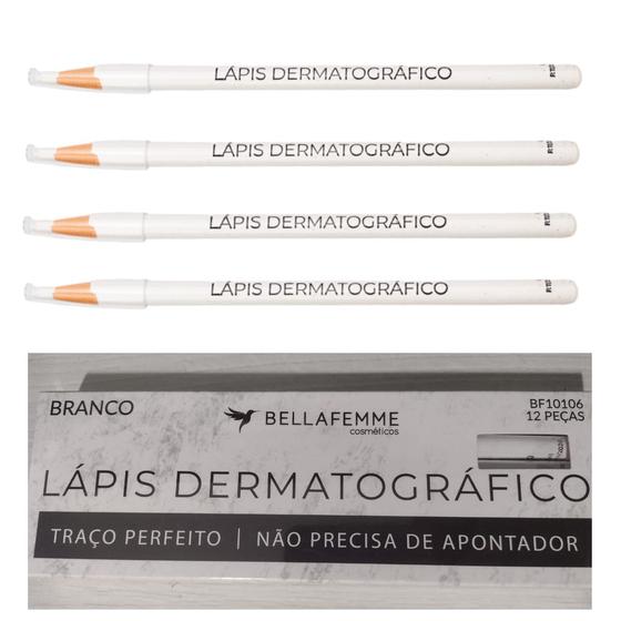 Imagem de 12 lapis dermatografico sobrancelha branco Atacado bellafemme design micropigmentação e microbland