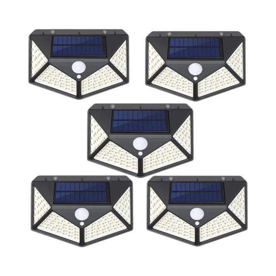 Imagem de 12 Luzes Solares de Parede com Sensor de Movimento - 100 LEDs - Iluminação Externa à Prova D'Água