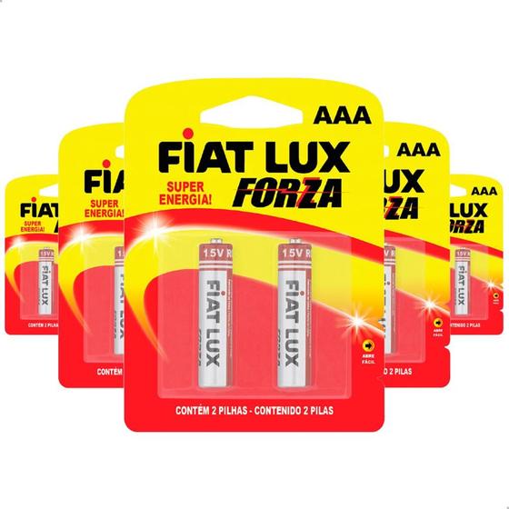 Imagem de 12 Pacote 2 unidades Pilha Palito Comum AAA Longa Duração e Alto Desempenho Fiat Lux