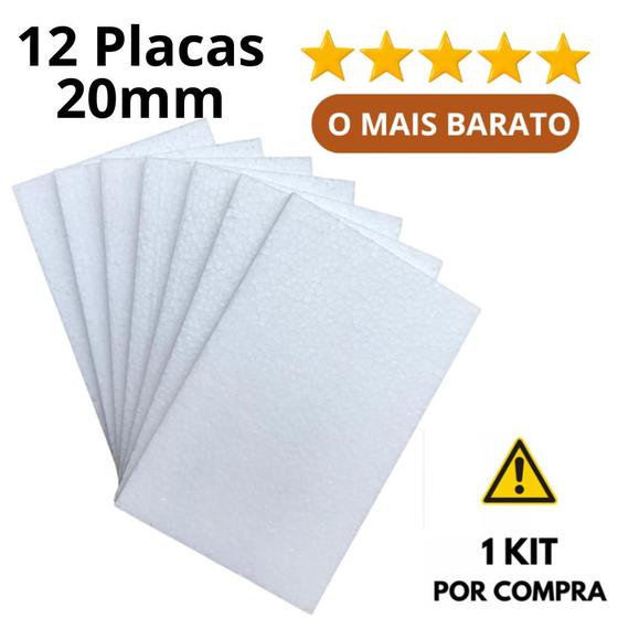 12 placas de isopor antichamas espessura 20mm (2cm) forro térmico acústico EPS - IsoPró Soluções em EPS Imagem de 12 placas de isopor antichamas espessura 20mm (2cm) forro térmico acústico EPS - IsoPró Soluções em EPS