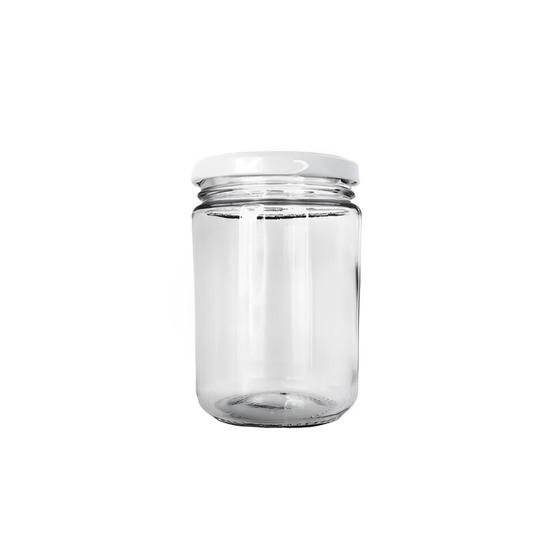 Imagem de 12 Potes De Vidro Andino 360ml Com Tampa Branca Multiuso 