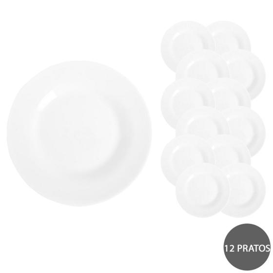 Imagem de 12 Pratos Opaline 19cm Sobremesa Menu Restaurante Almoço