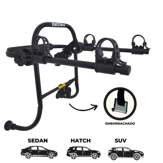 Imagem de 12 - Suporte para bike Transbike para 2 bicicletas Preto com Espuma Sedan Hatch MTB Speed