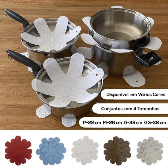 Imagem de 12 Suporte Térmico Para Panela e Pratos de Aço Inox, Porcelana, Cerâmica, Vidro e Madeira - Sisal Branco - Protege Mesa