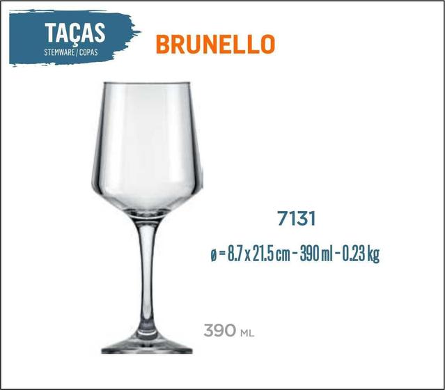 Imagem de 12 Taças Brunello 390Ml - Vinho Tinto Rosé Branco Água