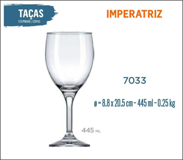 Imagem de 12 Taças Imperatriz 445ml  - Vinho Tinto Rosé Branco Água