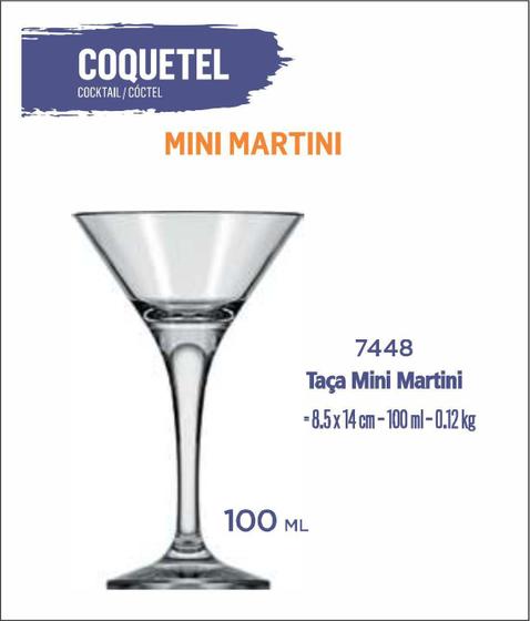 Imagem de 12 Taças Mini Martini 100Ml - Coquetel - Batida
