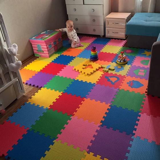 Imagem de 12 Tapete Eva Kit Quarto Bebe Infantil Criança Juvenil 50x50