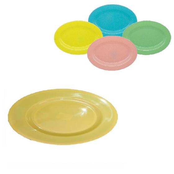 Imagem de 12 Travessas Melamina Oval 26,5cm Bandeja Petiscos Colorida