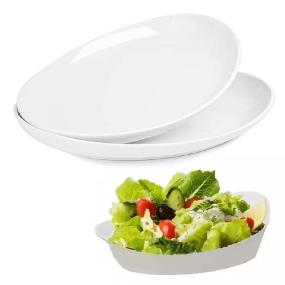 Imagem de 12 Travessas Oval Em Melamina 23cm P/ Saladas E Finger Foods