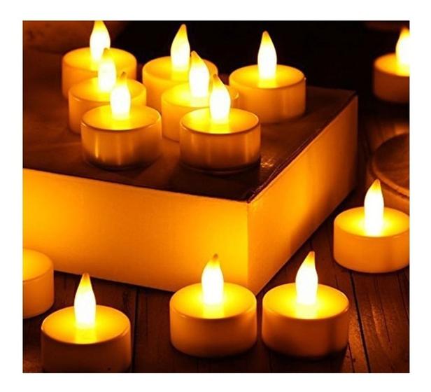 Imagem de 12 Velas De Led Bateria Inclusa Cor Da Luz Branca Amarela