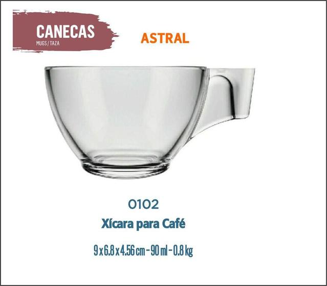 Imagem de 12 Xícara Café Curto Pequeno - Astral 90Ml