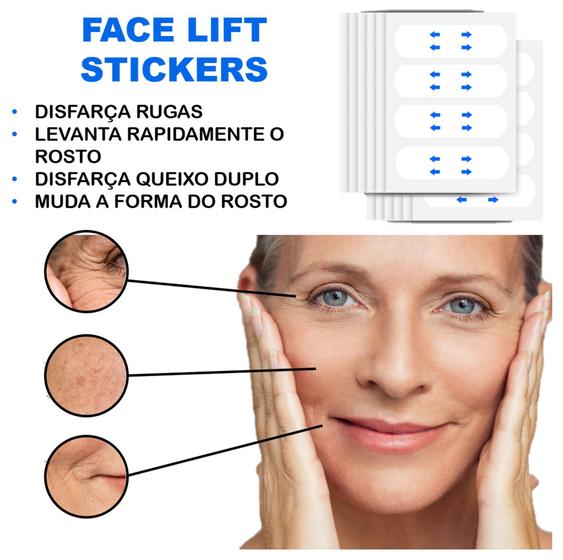 Imagem de 120 Pçs Adesivos Facial Invisível Estica a Pele Fita De Lifting Antirrugas Antienvelhecimento