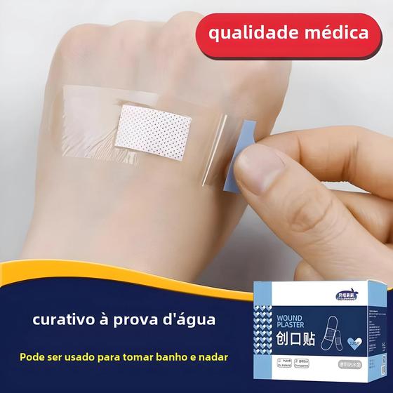 Imagem de 120 peças de curativo impermeável, transparente, invisível, hemostático, respirável, antidesgaste