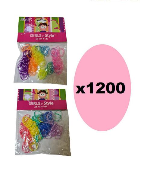 Imagem de 1200 Xuxinhas Elásticos De Silicone Colorida c/  bolinha
