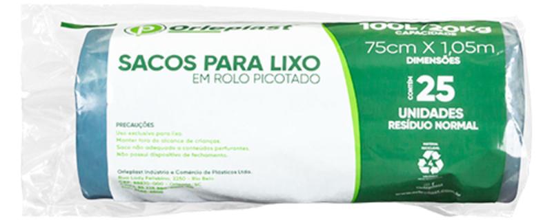 Imagem de 125 Saco de Lixo 100 Litros em Rolo Bobina