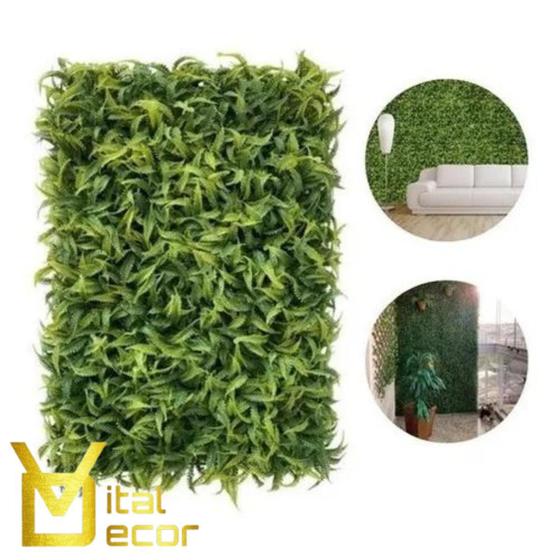 Imagem de 12Placas De Samambaia Cheia 40X60 Jardim Vertical Artificial