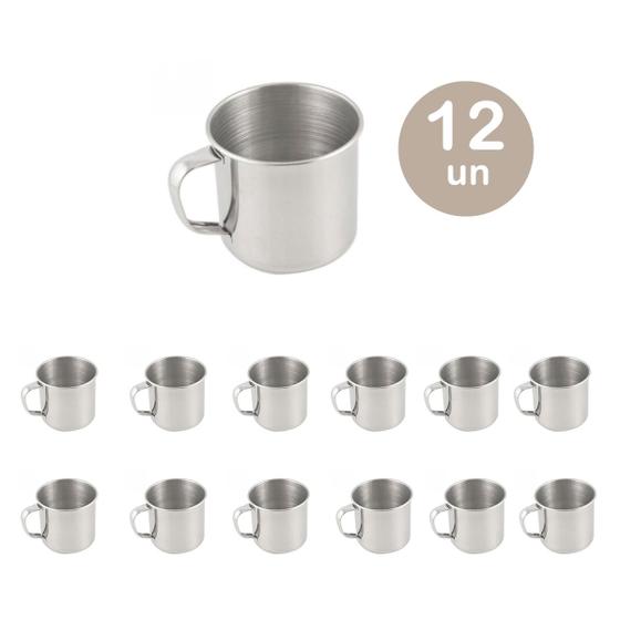 Imagem de 12un Caneca copo alumínio café chá 150ml canequinha cozinha