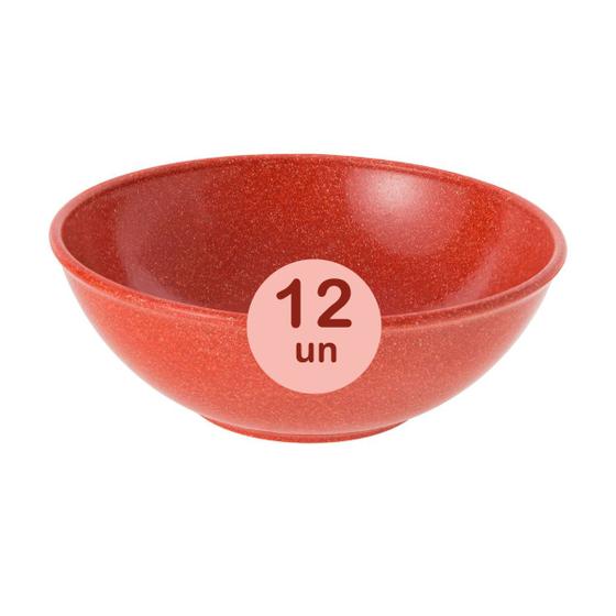 Imagem de 12un Tigela bowl 700ml salada petiscos Vermelho 17cm