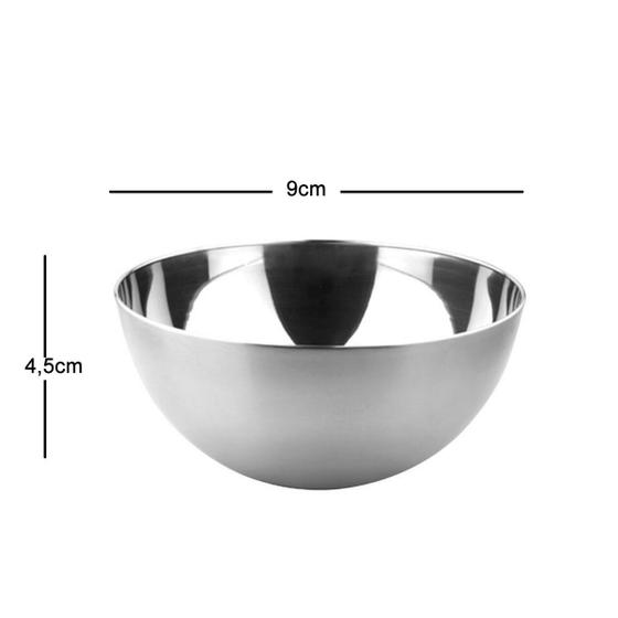 Imagem de 12un Tigela Inox 9cm  sobremesa sorvete Açai cumbuca Bowl