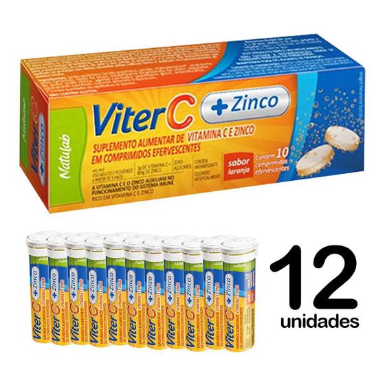 Imagem de 12Un Viter C 1G Zinco + Vitamina C 10 Comprimidos
