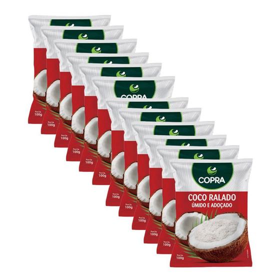 Imagem de 12uni Coco Ralado Fino Umido Adoçado 100gr - Copra