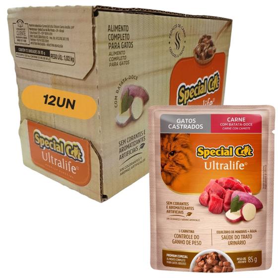 Imagem de 12X Ração Special Cat Sachê ultralife Umida Nutritiva 85G