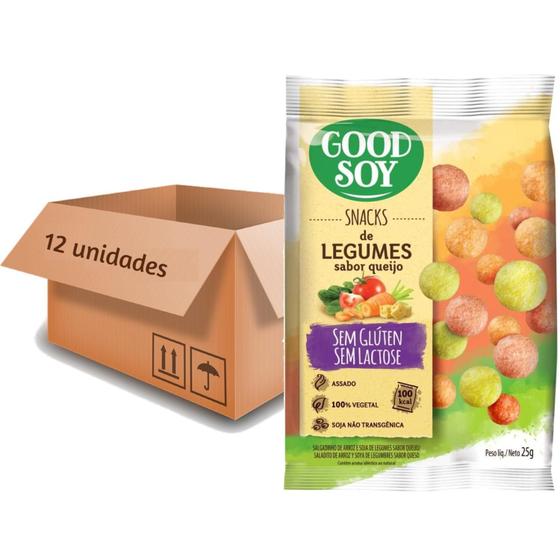 Imagem de 12X Snacks De Soja Goodsoy Sabor Legumes Ao Queijo 25G