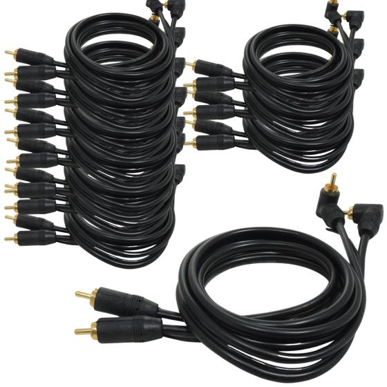 Imagem de 14 Cabo Rca 1 Metro Technoise Série 100 Pro Conector L Preto