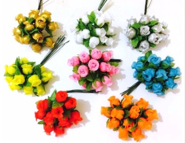144 Mini Rosas Flores Artificiais Rosinhas Selecione a Cor - Merita - Flor  e Planta Artificial - Magazine Luiza