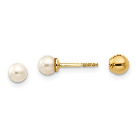 Imagem de 14k Madi K Reversível 3.75-4mm FW Cultivado Pearl & Gold Bead