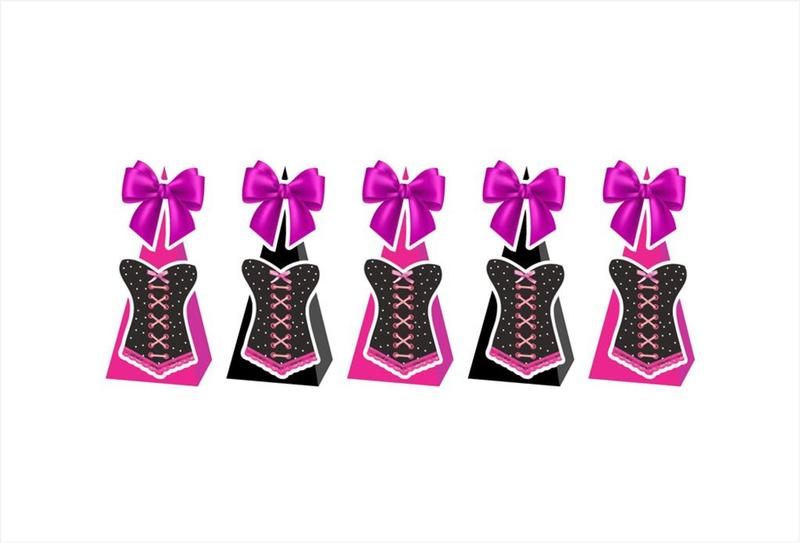 Imagem de 15 Caixinhas CONE para doces Chá de Lingerie Pink