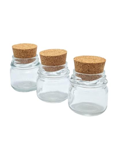 Imagem de 15 Potes De Vidro 40Ml Com Tampa Rolha Cortiça