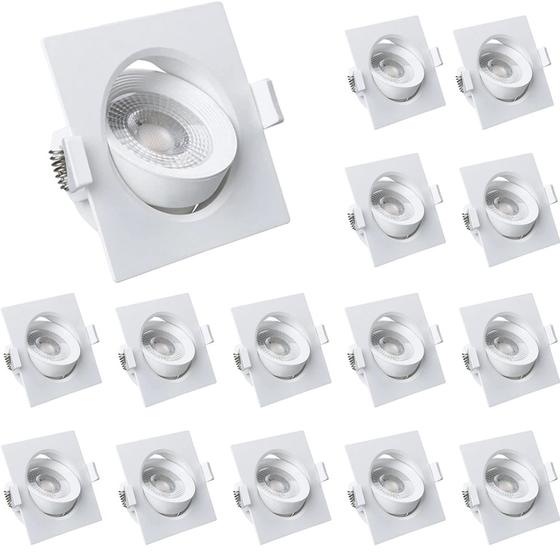 Imagem de 15 Spot Led Quadrado Direcional 5W Branco Frio 6500k Bivolt