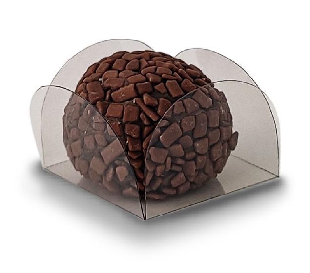Imagem de 150 Forminha Pétala para Docinho PVC Transparente Nº4