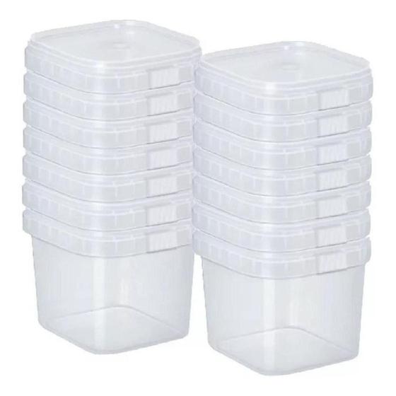 Imagem de 150un Pote Quadrado Com Lacre Bolo No Pote Descartável 220ml