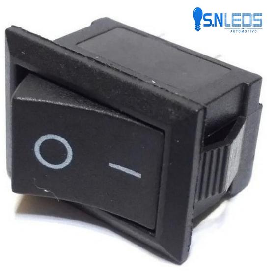 Imagem de 15x Interruptor Chave Botão Mini Farol Lig Deslig 12v 10a Pt retangular
