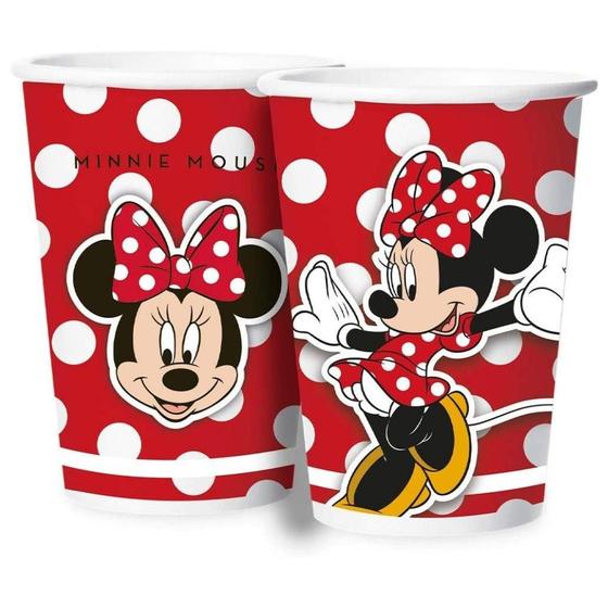 Imagem de 16 Copos Decoração Festa Aniversário Minnie Mouse 180 ML